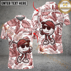 Maxcorners Golf Funny Ball Tropical Pattern Multicolor Customized Name, Team Name 3D Shirts