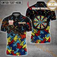 Maxcorners Darts Vibrant Puzzle Pattern Customized Name, Team Name 3D Shirt