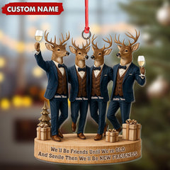 Maxcorners Personalized Friends Christmas Ornament, Funny Deer Best Friend Gift, Custom Name Tuxedo Buddy Keepsake MT2411