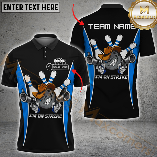 Maxcorners Bowling Cowboy Striker Multicolor Personalized Name, Team Name 3D Shirt