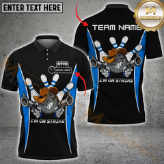 Maxcorners Bowling Cowboy Striker Multicolor Personalized Name, Team Name 3D Shirt