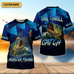 Maxcorners Monster Fishing SPF Shirts, The Thrill of The Catch Fishing Shirts For Men, Funny Fisherman Gift