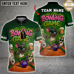 Maxcorners Cool Mouse Bowling Game Multicolor Customized Name, Team Name 3D Shirts
