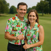 Maxcorners Funny Pickle Tomato Chili Tropical Hawaiian Golf Shirt, Golf Polo For Women, Printed Golf Shirt LM1507