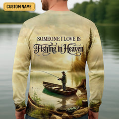 Maxcorners Fishing In Heaven Fishing Memorial SPF Shirt For Men, Gift For Fisherman, Fishing Shirts For Men