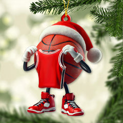 Maxcorners Custom Name and Number Basketball Ornament, Basketball Lover Christmas Gift49 2D Flat LM2111