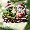 Maxcorners Custom Name Santa and Stink Ornament, Santa and Stink Christmas Gift 2D Flat LM2111