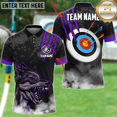 Maxcorners Archery Wolf Scratch Personalized Name, Team Name 3D Unisex Shirt