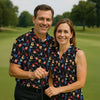 Maxcorners Guitar Pattern Hawaiian Golf Shirt, Music Lover Women's Golf Tops, Ladies Golf Shirts LM1507
