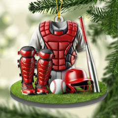 Maxcorners Custom Name Baseball Ornament, Baseball Lover Christmas Gift 2D Flat LM2111