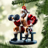 Maxcorners Custom Name Santa Gym Ornament, Gymnastics Christmas Gift 2D Flat LM2211