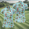 Maxcorners Women's Mele Kalikimaka Surfing Santa Golf Shirt, Christmas Golf Shirt, Women’s Golf Apparel LM1507