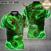 Maxcorners Bowling Fire Bull Flaming Pins Multicolor Customized Name, Team Name 3D Shirts