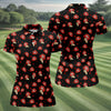 Maxcorners Sassy Red Lips Golf Shirt, Funny Valentine Pattern Design, Women’s Golf Polo LM1507