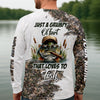 Maxcorners Personalized Funny Fishing Shirt for Men, Grumpy Old Man That Loves to Fish Long Sleeve, Camo Fisherman Gift