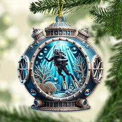 Maxcorners Custom Name Diving Ornament, Christmas Gift for Diving Lover 2D Flat LM2111