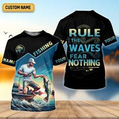 Maxcorners Fishing Shirts, Rule The Waves Fear Nothing, SPF Long Sleeve Shirts, Fishing Shirts For Men