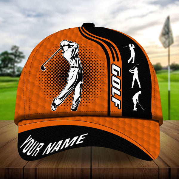 Maxcorners Golf Super Cool Golf Man Playing Personalized Name All Over Printed Cap