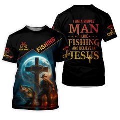 Maxcorners I Like Fishing And Believe In Jesus SPF Shirt For Men, Christian Fishing, Gift For Fisherman