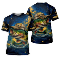 Maxcorners Bass Fishing Shirt, Camo Long Sleeve Shirt, SPF Shirt For Men, Gift For Fisherman