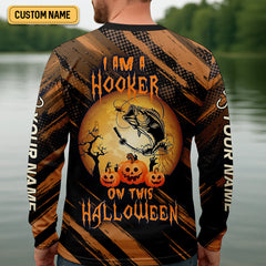 Maxcorners I'm A Hooker On This Halloween Fishing UPF Shirts, Funny Fishing Shirt, Fishing Shirts For Men
