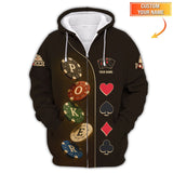 Custom Poker Shirt Dark Casino Chip Card Suit Tee for Men Gifts, Poker Dad Presents