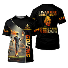 Maxcorners I Was One Under Today Custom Men's Golf Polo Shirt, Funny Skull Golf Shirt, Dad Golf Gift