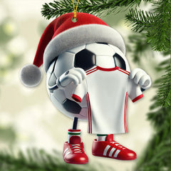Maxcorners Custom Name Soccer Ornament, Christmas Soccer Gift 2D Flat LM2211