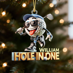 Maxcorners Hole In One Funny Golf Ball Acrylic Ornament, Golf Xmas Ornaments, Golf Christmas Gifts LM1611