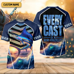 Maxcorners Every Cast Is A New Possibility Mens Fishing Shirts Long Sleeve, SPF Shirt For Men, Fishing Shirts For Men