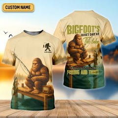 Maxcorners Bigfoot's Quiet Day At The Lake Fishing UPF Shirts, Funny Fishing Shirt, Presents For Fishermen