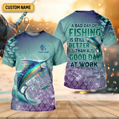 Maxcorners A Bad Day Of Fishing Is Still Better Than A Good Day At Work SPF Shirt, Funny Fishing Shirt, Fishing Shirts For Men