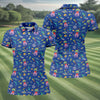 Maxcorners Surfing Alien Space Galaxy Hawaiian Golf Shirt, Golf Shirts For Women, Performance Golf Shirt LM1507
