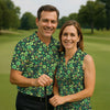 Maxcorners Shamrock St Patrick's Day Dark Green Golf Shirt, Women's Golf Tops, Ladies Golf Polos, Women's Polo Shirt