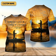 Maxcorners Someone I Love Is Fishing In Heaven Fishing Memorial SPF Shirt For Men, Gift For Fisherman