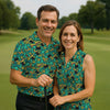 Maxcorners Shamrock Beer Lucky Four Leaf Clover St Patrick's Day Pot Of Gold Women's Golf Shirts, Ladies Golf Polos