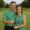 Maxcorners Golf Items Seamless Pattern St. Patrick’s Day Shamrock Golf Shirt, Women's Golf Tops, Ladies Golf Polos