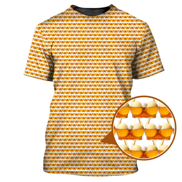 Maxcorners Funny Pattern Golf Shirt, Golf And Beer Shirt For Golfer, Golf Gift For Men