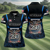 Maxcorners Personalized Veteran America 250 Polo Shirt Blue Accent, Golf Polo For Women, Ladies Golf Tops LM1507