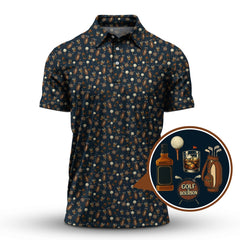 Maxcorners Golf Pattern Shirt For Golfer, Bourbon Golf Shirt, Crazy Golf For Men