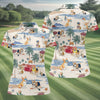 Maxcorners Cute Corgi Beach Vacation Tropical Golf Polo Shirt, Golf Shirts For Women, Women's Golf Apparel LM1507