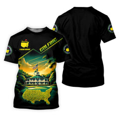 Maxcorners Custom Augusta Golf Course Polo Shirt, Golfing Apparel, Mens Golf Gift, Funny Golf Shirt