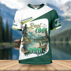 Maxcorners Reel Cool Dad Fishing SPF Shirt For Men, Funny Fishing Shirt, Fishing Shirts For Men