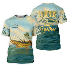 Maxcorners Legends Cast Together, Fishing UPF Shirts, Men Jersey, Men Button Down Shirt, Mens Casual Shirts