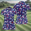 Maxcorners Nautical Cruise Pattern Golf Polo Shirt, Women's Golf Apparel, Printed Golf Shirt LM1507
