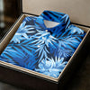 Maxcorners Blue Tropical Hibiscus Floral Golf Shirt, Womens Golf Tops, Women’s Golf Apparel LM1507