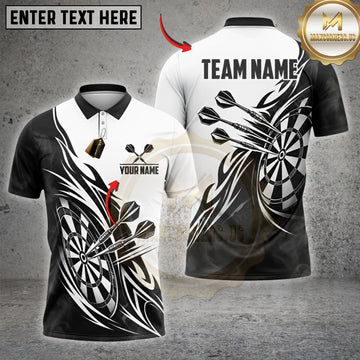 Maxcorners Darts & Feather Dartboard Emblem Graphic Customized Name, Team Name 3D Shirts