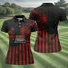 Maxcorners Red Friday American Flag Poppy Golf Polo Shirt, Ladies Golf Shirt, Golf Tops For Women LM1507