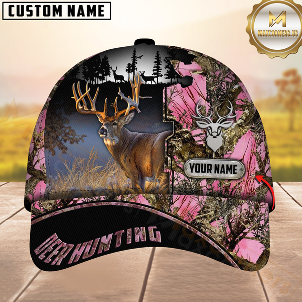 Maxcorners Hunting Deer Camouflage Multicolor Personalized Name 3D Cap