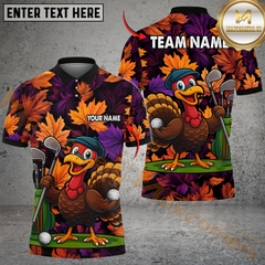 Maxcorners Turkey Swing Golf Polo Shirt, Custom Name & Team Name Golf 3D Shirts12